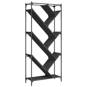 vidaXL Knihovna čern&aacute; 79 x 30 x 180 cm kompozitn&iacute; dřevo a kov
