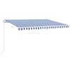 vidaXL Ručně zatahovac&iacute; mark&yacute;za s LED světlem 400x300 cm modr&aacute; a b&iacute;l&aacute;
