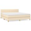 vidaXL Box spring postel s matrac&iacute; kr&eacute;mov&aacute; 180x200 cm textil