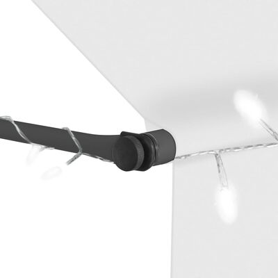 vidaXL Ručně zatahovací markýza s LED světlem 150 cm krémová