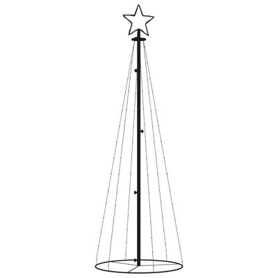 vidaXL Vánoční stromek kužel 108 studených bílých LED diod 70 x 180 cm