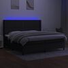 vidaXL Box spring postel s matrac&iacute; a LED čern&aacute; 200x200 cm textil