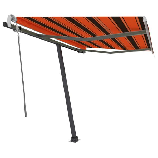 vidaXL Volně stoj&iacute;c&iacute; ručně zatahovac&iacute; mark&yacute;za 350x250 cm oranžovohněd&aacute;