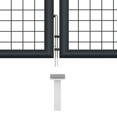 vidaXL Pletivová zahradní brána pozinkovaná ocel 400 x 125 cm šedá