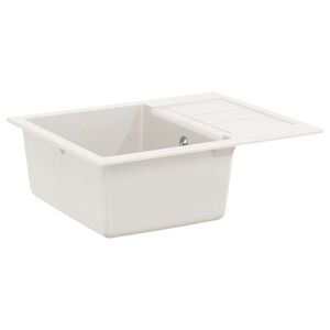 vidaXL Dřez B&iacute;l&aacute; 620 x 500 mm 80% Křemenn&eacute; a 20% Pryskyřice