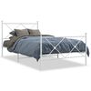 vidaXL Kovov&yacute; r&aacute;m postele s hlavov&yacute;m a nožn&iacute;m čelem b&iacute;l&yacute; 100 x 200 cm