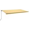 vidaXL Ručně zatahovac&iacute; mark&yacute;za s LED světlem 600 x 350 cm žlutob&iacute;l&aacute;