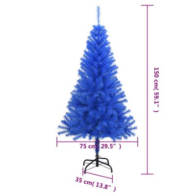 vidaXL Umělý vánoční stromek se stojanem modrý 150 cm PVC