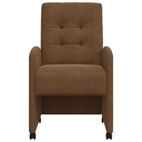 vidaXL J&iacute;deln&iacute; židle na kolečk&aacute;ch s koly 2 pcs Hněd&aacute; 58 x 67 x 97 cm