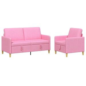 vidaXL Sedačka se storage 2 ks Růžov&aacute; Polyester