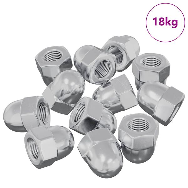 vidaXL Matice 9574 pcs Stř&iacute;brn&aacute; M6 x 10 mm Železo