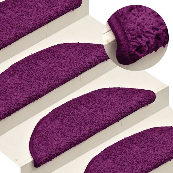 vidaXL Schodov&eacute; rohože 30 ks 56 x 17 x 3 cm růžov&eacute;, půlkulat&eacute;