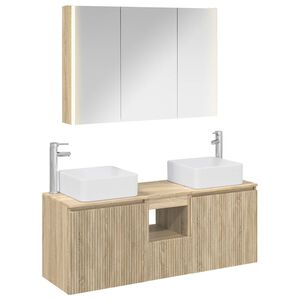 vidaXL Sada koupelnov&yacute;ch skř&iacute;něk 4 pcs Dub sonoma Kompozitn&iacute; dřevo