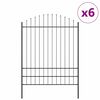 vidaXL Zahradn&iacute; plot 6 pcs &Scaron;ed&aacute; 170 x 225 cm Pr&aacute;&scaron;kově lakovan&aacute; ocel