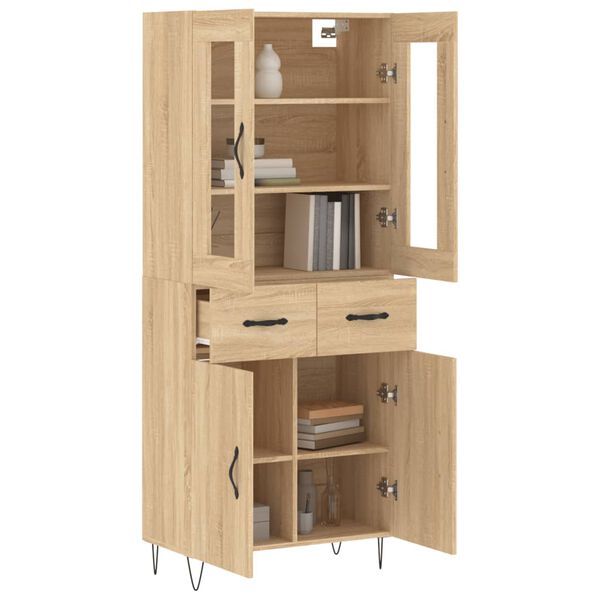 vidaXL Skř&iacute;ň highboard dub sonoma 69,5 x 34 x 180 cm kompozitn&iacute; dřevo