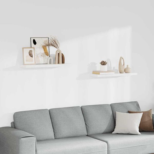 vidaXL Plovouc&iacute; n&aacute;stěnn&eacute; police 2 ks b&iacute;l&eacute; 80 x 23,5 x 3,8 cm MDF