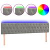 vidaXL Čelo postele s LED světle &scaron;ed&eacute; 200 x 7 x 78/88 cm samet
