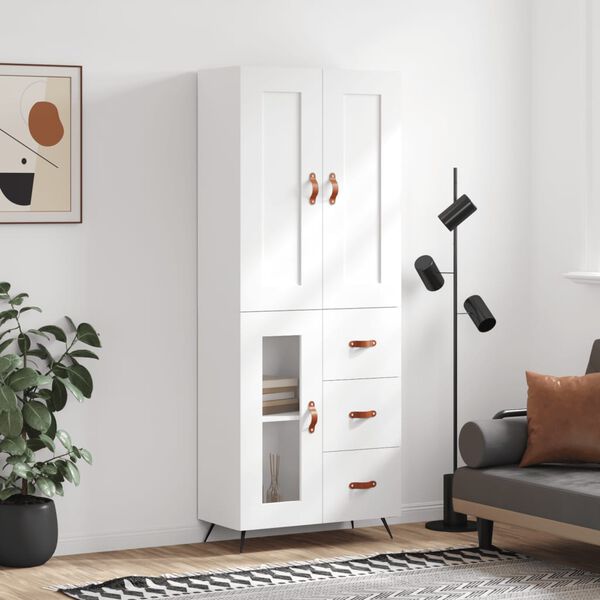 vidaXL Skříň highboard bílá 69,5 x 34 x 180 cm kompozitní dřevo