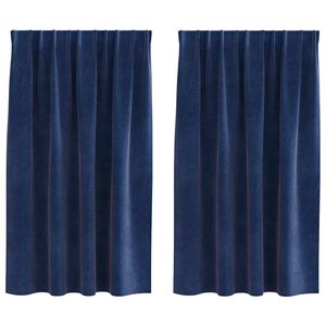 vidaXL Zatemňovac&iacute; z&aacute;věsy 2 pcs Tmavě modr&aacute; 140 x 140 cm samet