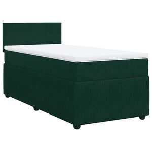 vidaXL Box spring postel s matrac&iacute; tmavě zelen&aacute; 80 x 200 cm samet