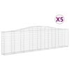 vidaXL Klenut&eacute; gabionov&eacute; ko&scaron;e 5 ks 400x30x100/120cm pozinkovan&eacute; železo