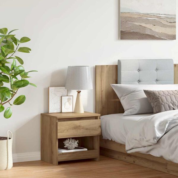 vidaXL Nočn&iacute; stolek dub artisan 40x30x39 cm kompozitn&iacute; dřevo