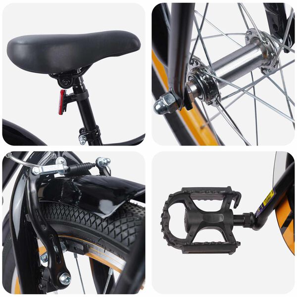 vidaXL Dětsk&eacute; Kolo 18 palců pro 5-7 let Oranžov&aacute; čern&aacute;