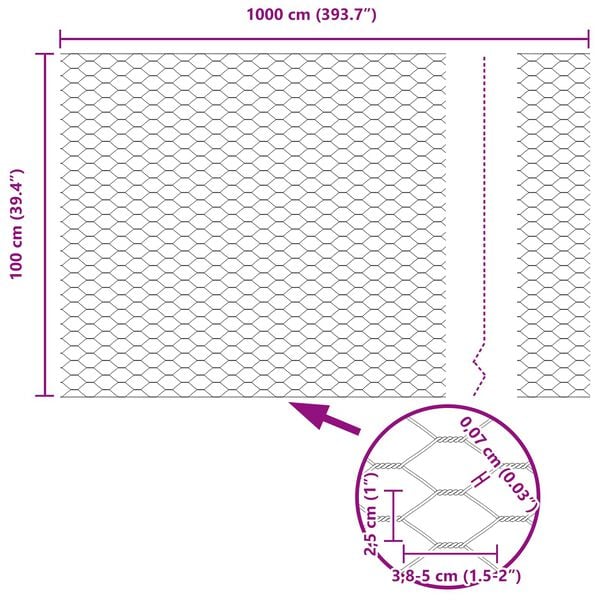 vidaXL Hexagonální oplocení Zelená 1 x 10 m Ocel