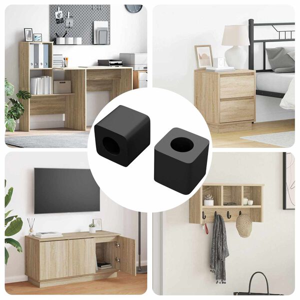 vidaXL Drž&aacute;k z&aacute;suvky 2 pcs Čern&aacute; 15 x 15 x 15mm PP kopolymer