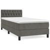 vidaXL Box spring postel s matrac&iacute; tmavě &scaron;ed&aacute; 90x200 cm samet