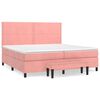vidaXL Box spring postel s matrac&iacute; růžov&aacute; 200x200 cm samet