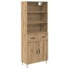 vidaXL Vysok&yacute; bufet 2 pcs Artisanov&yacute; dub 69,5 x 34 x 180 cm