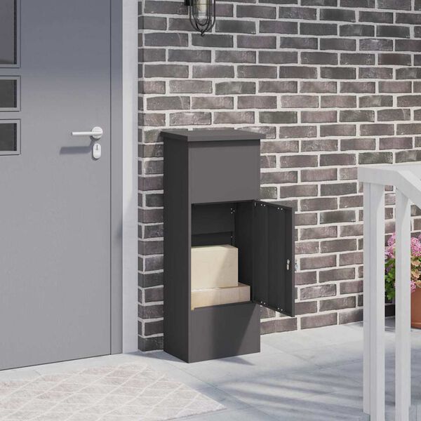 vidaXL Schr&aacute;nka na bal&iacute;ky s &uacute;loži&scaron;těm Čern&aacute; 44,5 x 29 x 110,5 cm Ocel