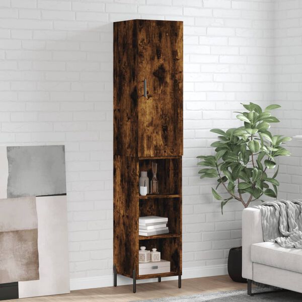 vidaXL Skř&iacute;ň highboard kouřov&yacute; dub 34,5 x 34 x 180 cm kompozitn&iacute; dřevo