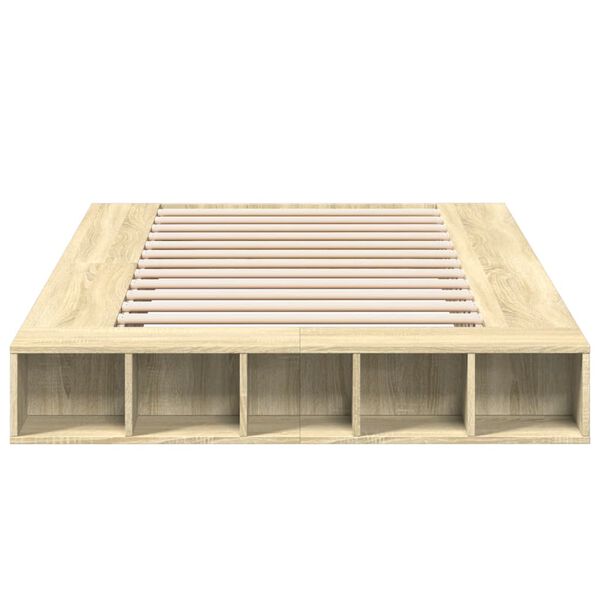 vidaXL R&aacute;m postele dub sonoma 120 x 190 cm kompozitn&iacute; dřevo