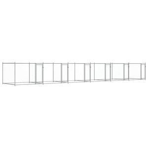 vidaXL Klec pro psy s dv&iacute;řky &scaron;ed&aacute; 12 x 2 x 1,5 m pozinkovan&aacute; ocel