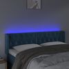 vidaXL Čelo postele s LED tmavě modr&eacute; 147 x 16 x 78/88 cm samet