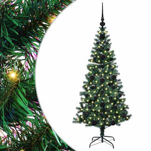 vidaXL Uměl&yacute; osvětlen&yacute; v&aacute;nočn&iacute; stromeček Zelen&aacute; 120 cm PVC a kov