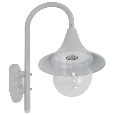 vidaXL Zahradní nástěnná lampa E27 42 cm hliníková bílá