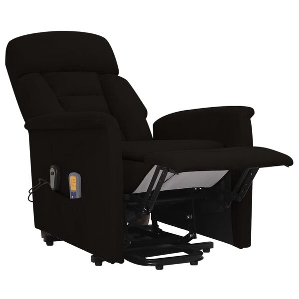 vidaXL Zvedac&iacute; mas&aacute;žn&iacute; křeslo čern&eacute; l&aacute;tka z mikrovl&aacute;kna