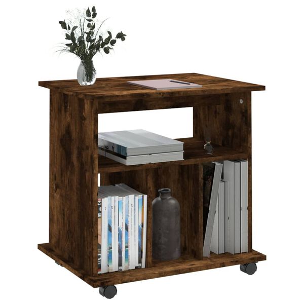 vidaXL Skř&iacute;ňka na kolečk&aacute;ch kouřov&yacute; dub 60x45x60 cm kompozitn&iacute; dřevo