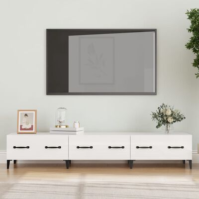 vidaXL TV skříňka bílá vysoký lesk 150 x 34,5 x 30 cm kompozitní dřevo