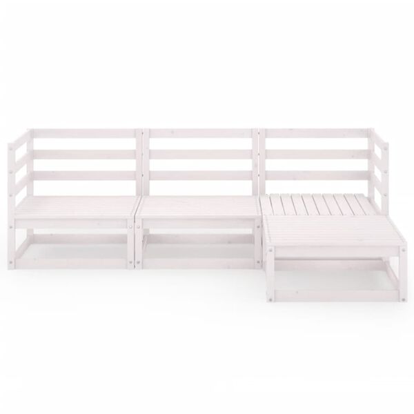 vidaXL 4d&iacute;ln&aacute; zahradn&iacute; sedac&iacute; souprava b&iacute;l&aacute; masivn&iacute; borov&eacute; dřevo