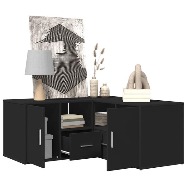 vidaXL Rohová skříňka černá 160 x 40 x 45 cm kompozitní dřevo