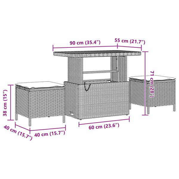 vidaXL Sada zahradn&iacute;ch pohovek s pol&scaron;t&aacute;řem 11 pcs Čern&aacute; polyratan