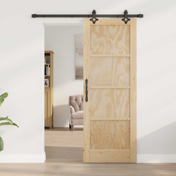 vidaXL Posuvn&eacute; dveře ORKDAL Hněd&aacute; 73,5 x 198,5 cm Masivn&iacute; borov&eacute; dřevo