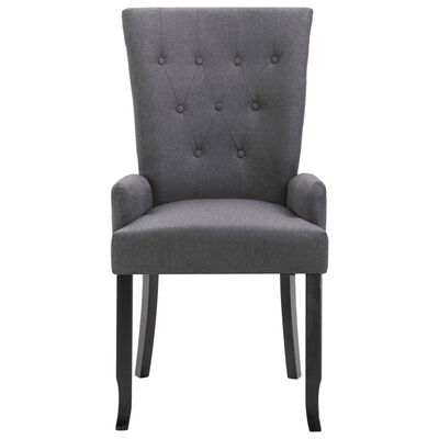 vidaXL Jídelní židle s područkami 4 ks tmavě šedé textil
