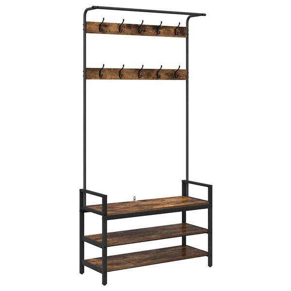 vidaXL Vě&scaron;&aacute;k na kab&aacute;ty Kouřov&yacute; dub 95 x 34 x 184 cm Kompozitn&iacute; dřevo