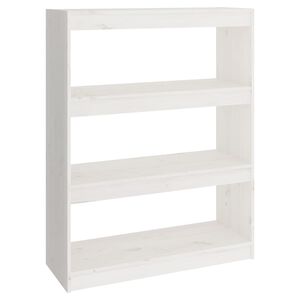 vidaXL Knihovna / dělic&iacute; stěna b&iacute;l&aacute; 80x30x103,5 cm masivn&iacute; borovice