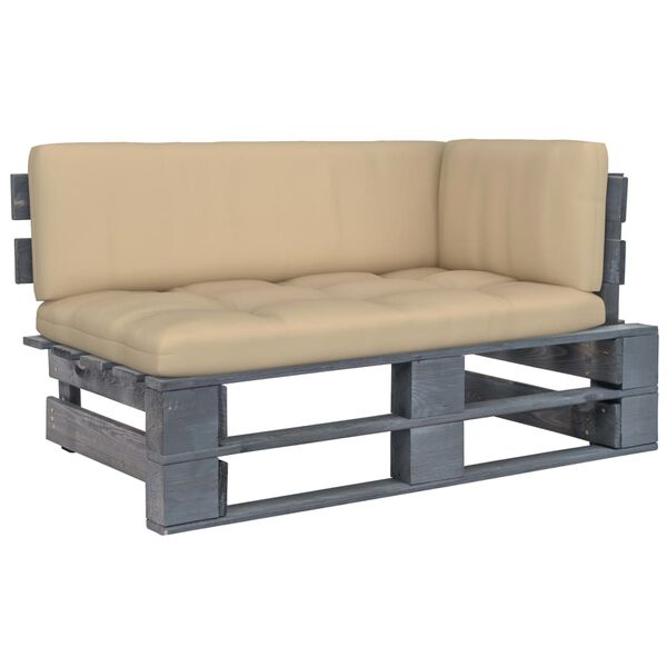 vidaXL Zahradní rohová pohovka z palet šedě impregnovaná borovice